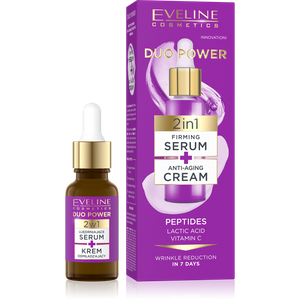 Eveline Duo Power 2w1 Serum Ujędrniające + Krem Przeciwzmarszczkowy 18ml