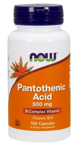 Now Foods Pantothenic Acid 500mg Supports Energy Metabolism 100 Capsules