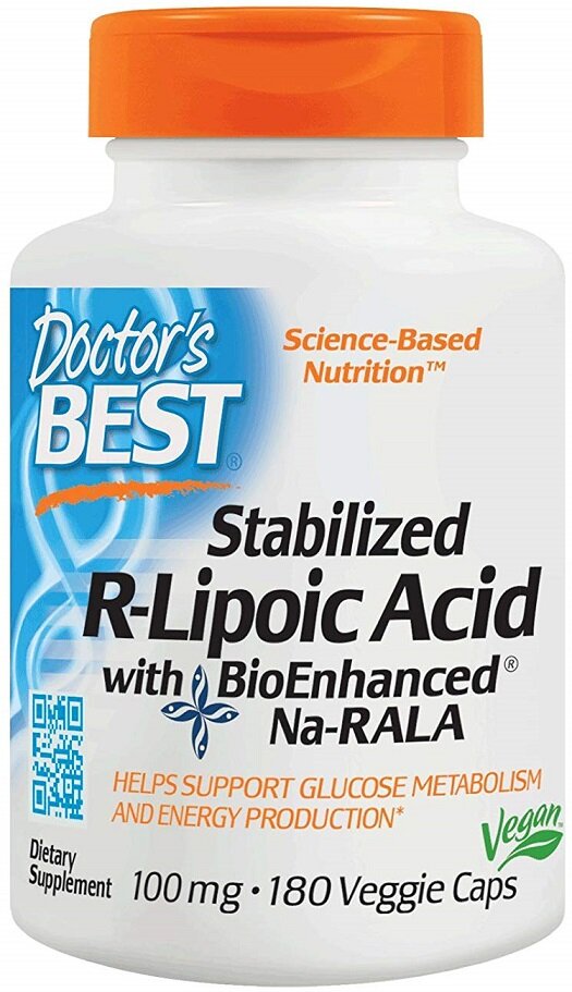 Stabilized R-Lipoic Acid with Na-RALA, 100mg - 180 vcaps