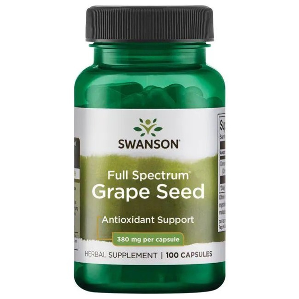 Swanson Full Spectrum Grape Seed 380mg Pestki Winogron 100 Kapsułek