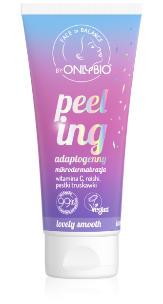 Onlybio Peeling Adaptogenny do Twarzy Mikrodermobrazja z Witaminą C Reishi i Pestkami Truskawki 75ml