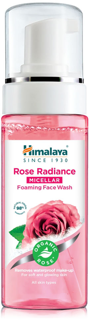 Himalaya Rose Radiance Rozświetlająca Pianka Micelarna do Mycia Twarzy z Organiczną Różą dla Każdego Rodzaju Skóry 150ml