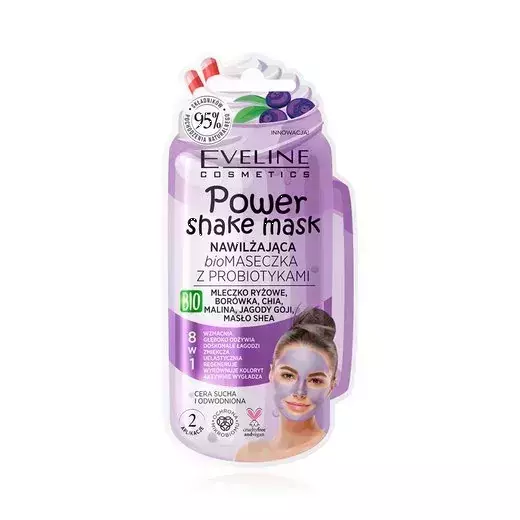 Eveline Power Shake Moisturizing Bio Mask with Probiotics for Dry Skin 10ml