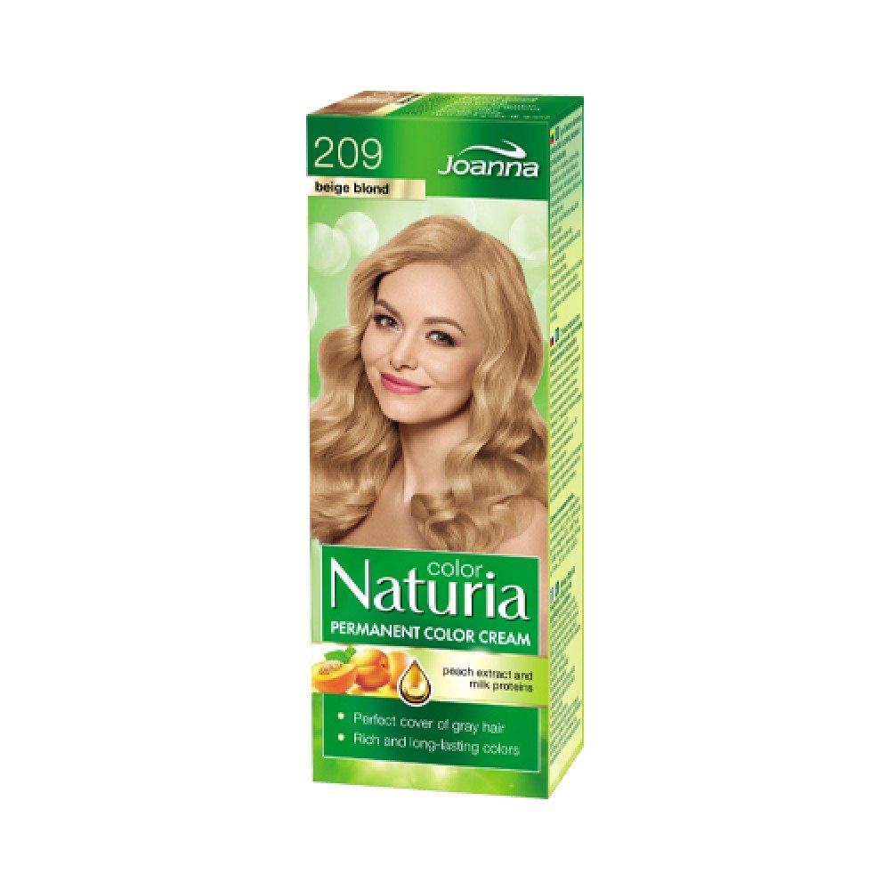 Joanna Naturia Trwały Kolor Włosów Farba Pielęgnacja Połysk Nr 209 Beżowy Blond 100ml