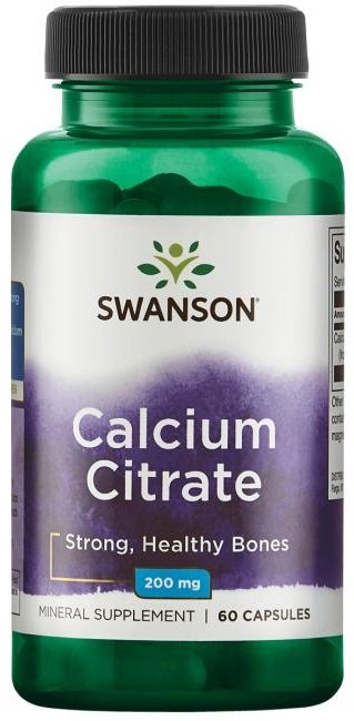 Swanson Calcium Citrate 200mg 60 Capsules