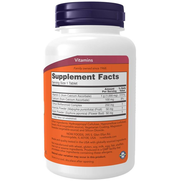 Now Foods Vitamin C-1000 Complex Complex Buffered 250mg Bioflavonoids 180 Tablets