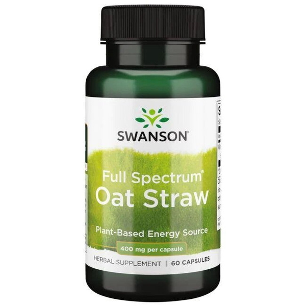 Swanson Full Spectrum Oat Straw 400mg Słoma Owsiana 60 Kapsułek