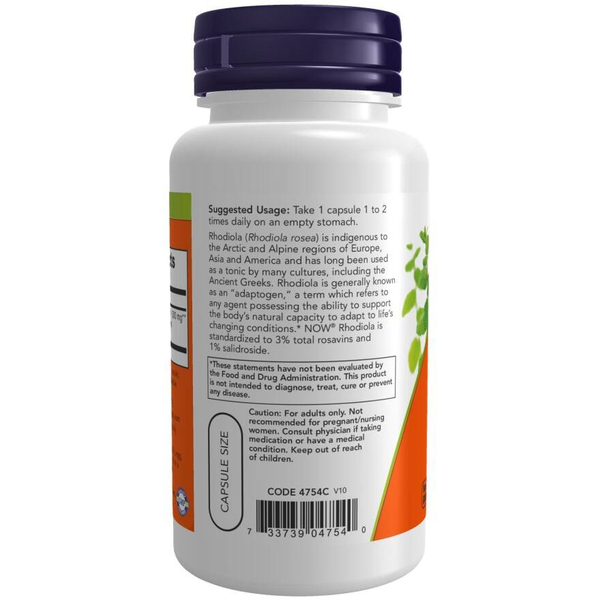 Now Foods Rhodiola 500mg Różeniec Górski Wspiera Układ Nerwowy Łagodzi Stany Lękowe i Bezsenność 60 Kapsułek