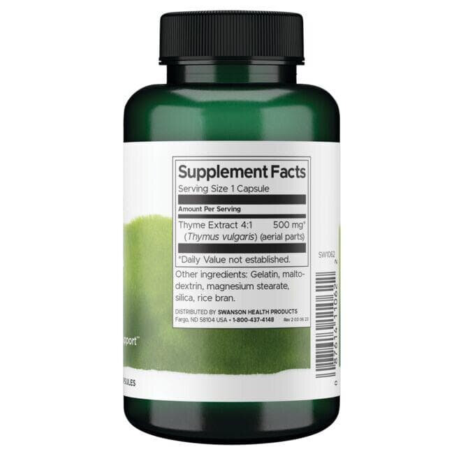 Swanson Thyme Leaf Liść Tymianku 500mg 120 Kapsułek