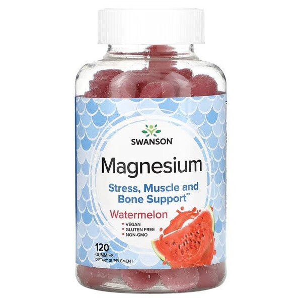 Swanson Magnesium Gummies Watermelon 120 Sztuk