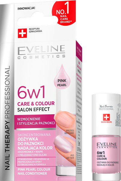 Eveline Nail Therapy Professional 6in1 Care & Color Concentrated Nail Conditioner Giving Color Pink Pearl 5ml