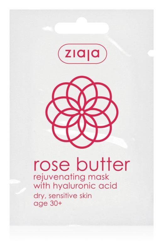 Ziaja Rose Butter Odmładzająca Maska z Kwasem Hialuronowym dla Każdego Rodzaju Skóry 30+ Vegan 7ml