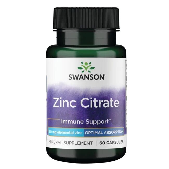 Swanson Zinc Citrate 50mg 60 Capsules