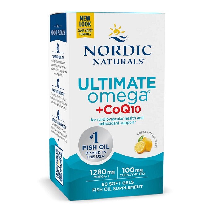 Ultimate Omega + CoQ10, 1280mg Lemon (EAN 768990018909) - 60 softgels