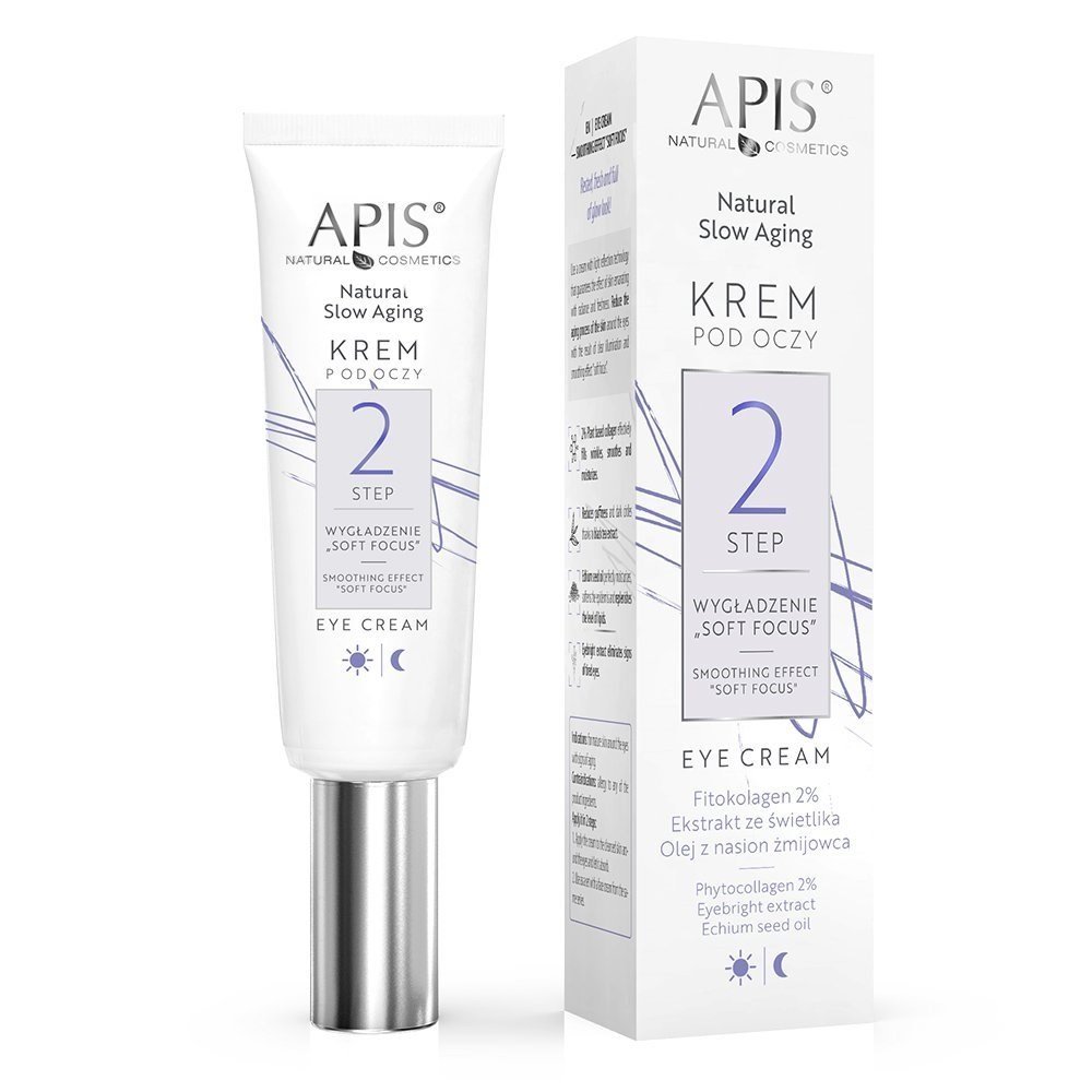 Apis Natural Slow Aging Step 2 Soft Focus Wygładzający Krem pod Oczy dla Skóry Dojrzałej 15ml