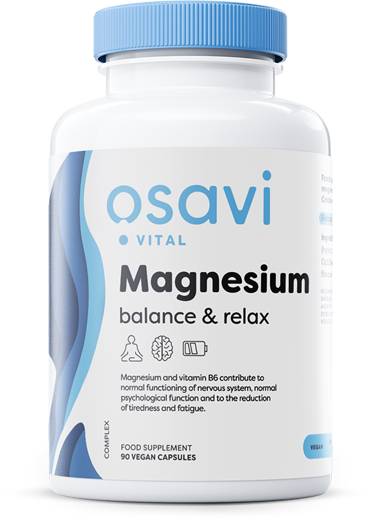 Osavi Magnesium Balance & Relax Supports Nervous System and Psychological Functions 90 Vegan Capsules