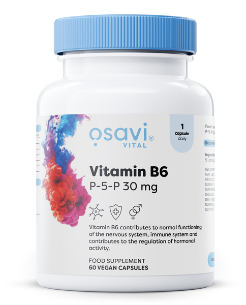 Osavi Witamina B6 P-5-P 30mg na Wsparcie Układu Nerwowego i Metabolizmu 60 Kapsułek