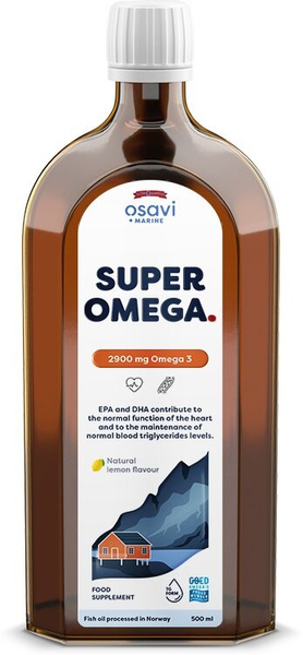 Osavi Super Omega 2900mg Omega 3 Liquid with Lemon Flavour for Heart and Brain Support 500ml
