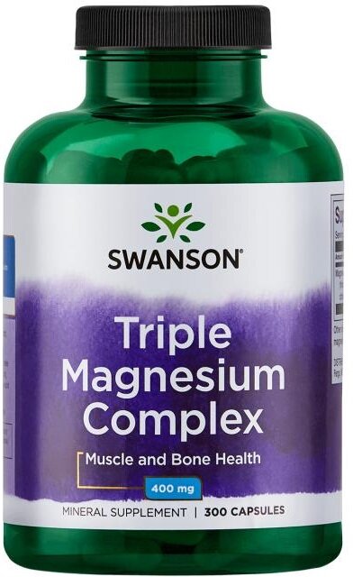 Swanson Triple Magnesium Complex 400mg 300 Capsules