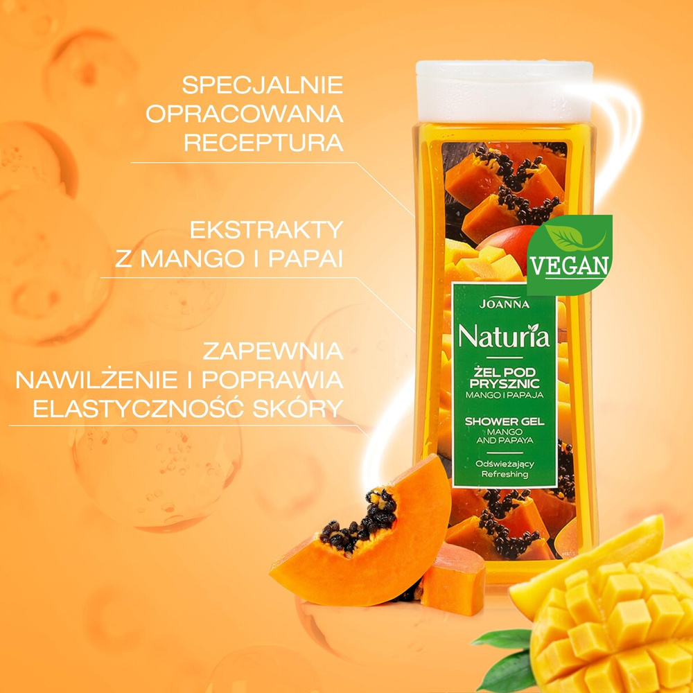 Joanna Naturia Żel pod Prysznic Mango i Papaja 300ml