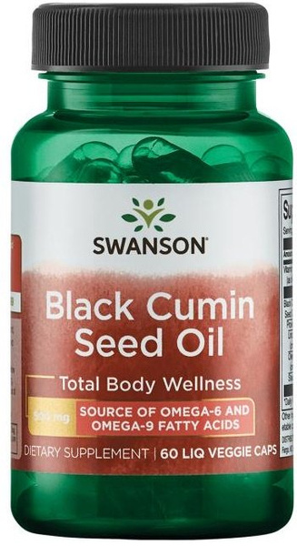 Swanson Black Cumin Seed Oil 500mg 60 Liquid Vcapsules
