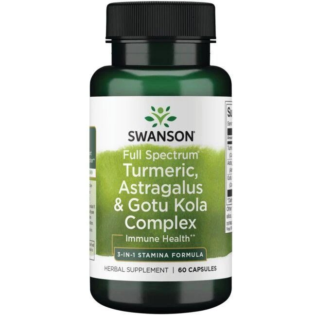 Swanson Full Spectrum Turmeric Astragalus & Gotu Kola Complex 60 Kapsułek