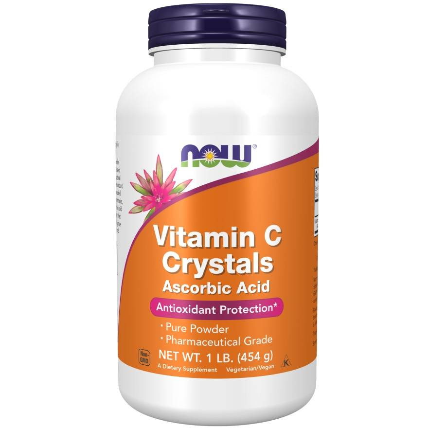 Now Foods Vitamin C Crystals Kwas Askorbinowy Puder Wspomaga Układ Odpornościowy i Zdrowie Kości i Stawów 454g