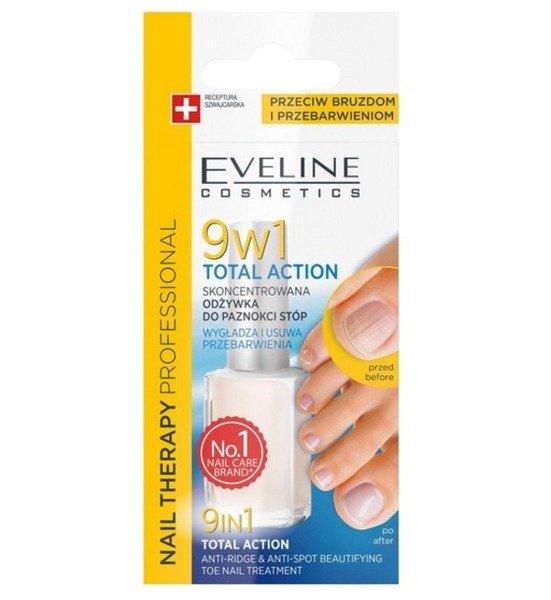 Eveline Nail Therapy Professional Skoncentrowana Odżywka do Paznokci Stóp 9w1 12ml