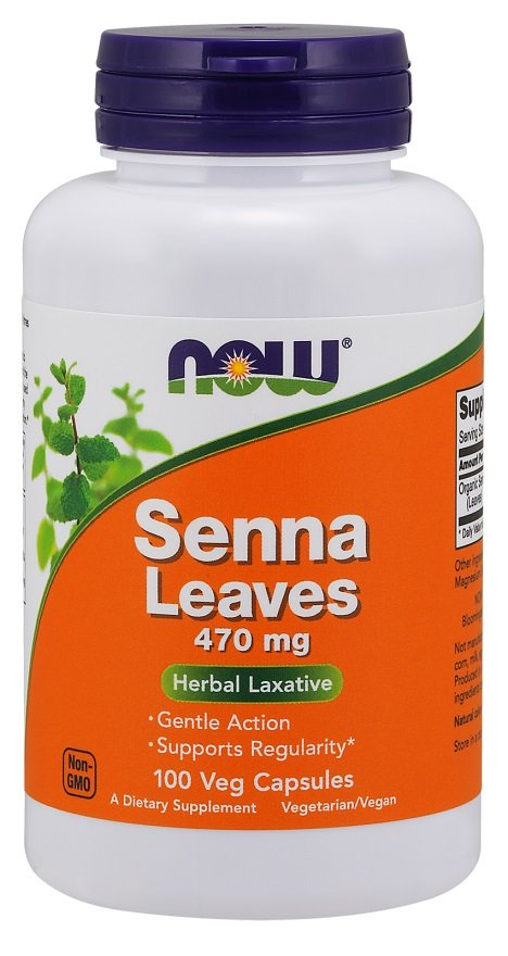 Now Foods Senna Leaves 470mg Reguluje Problemy Łagodnych Zaparć 100 Kapsułek