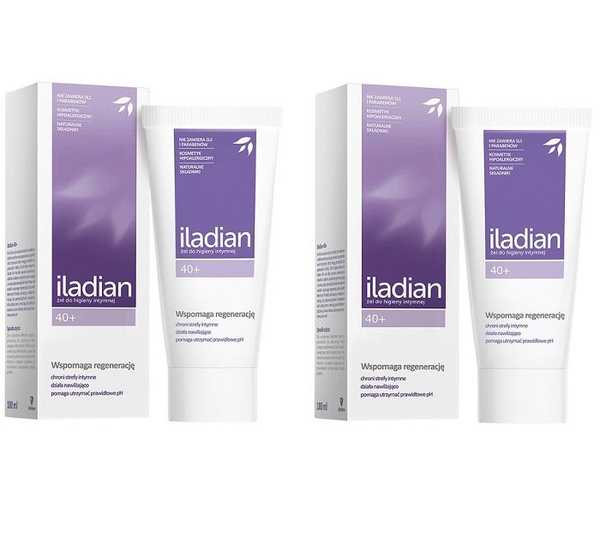 2x Iladian 40 Kobiecy Żel Do Higieny Intymnej Wspomagający Regeneracje 180ml+180ml