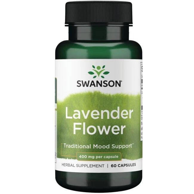 Swanson Lavender Flower 400mg Relaks i Uspokojenie 60 Kapsułek