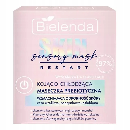 Bielenda Skin Restart Sensory Mask Maseczka Prebiotyczna Kojąco-Chłodząca Wzmacniająca Odporność Skóry 50ml