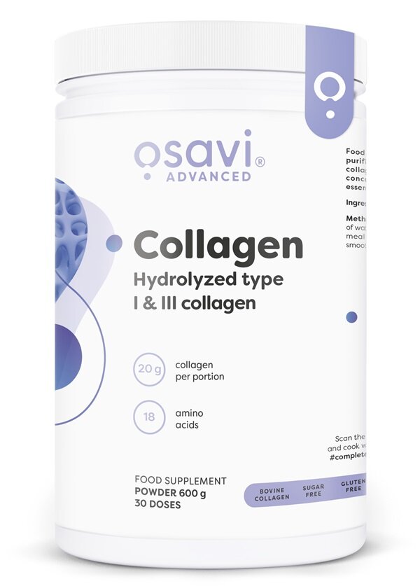 Osavi Collagen Peptides Hydrolyzed Type I i III Zdrowie Kości i Mięśni 600g