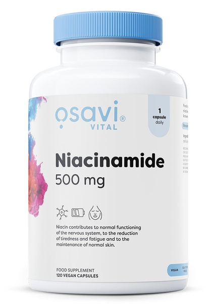 Osavi Niacynamid 500 mg na Poziom Energii i Zdrową Skórę 120 Kapsułek