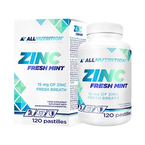 Allnutrition Zinc 15mg Supports Immune System Fresh Mint 120 Lozenges