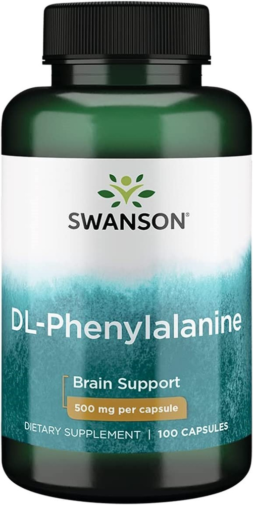 Swanson DL-Phenylalanine 500mg Wspiera Funkcje Mózgu 100 Kapsułek