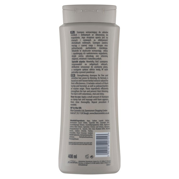Joanna Rzepa Szampon Wzmacniający do Włosów Cienkich i Delikatnych ze Skłonnością do Wypadania 400ml