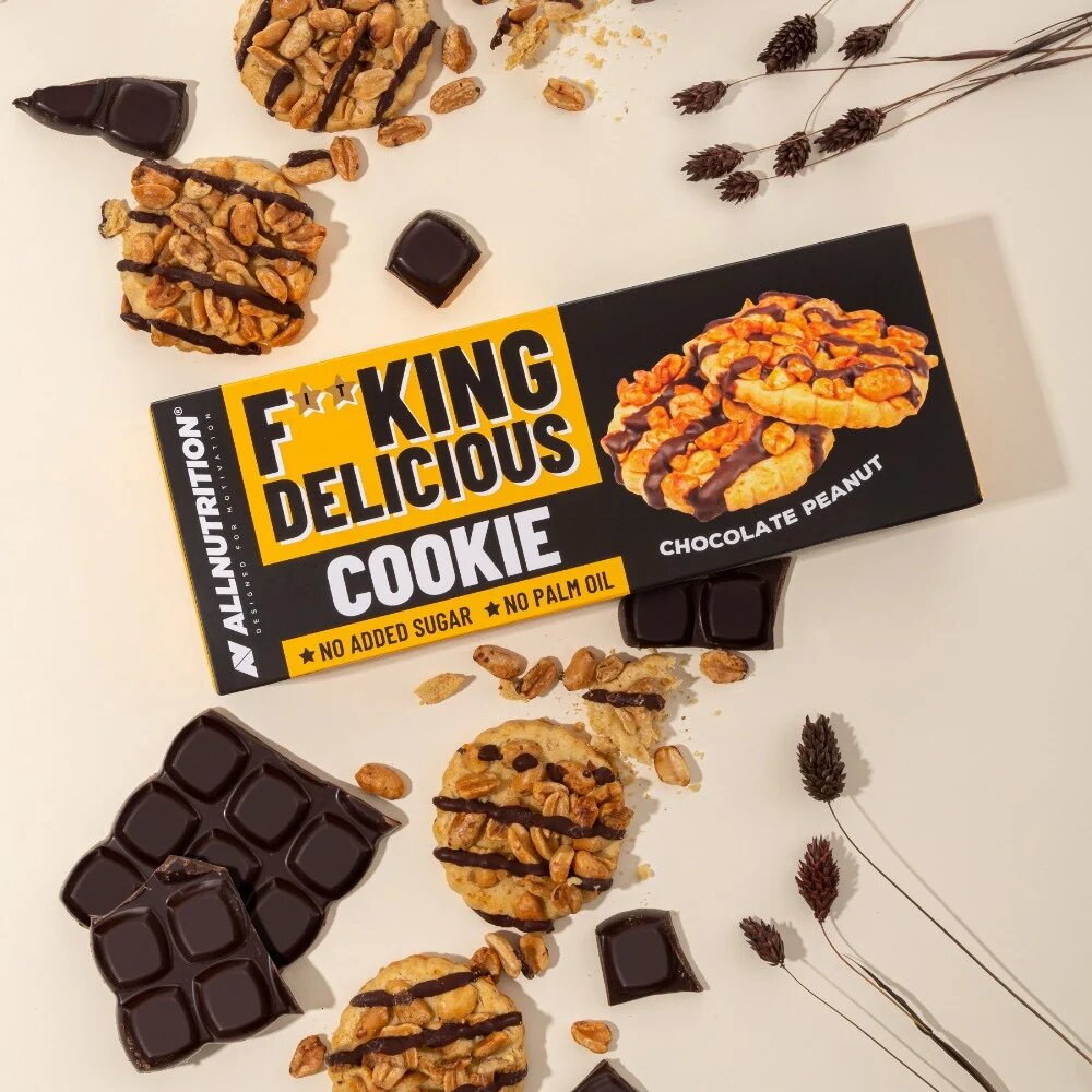 Allnutrition Fitking Delicious Cookie Chocolate Peanut Kruche Ciasteczka z Kawałkami Orzechów 150g