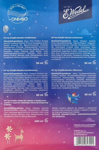 OnlyBio Hair in Balance & E.Wedel Zestaw DIY Hair Set do Pięlęgnacji Włosów 1 Sztuka