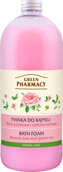 Green Pharmacy Pianka do Kąpieli Róża Piżmowa i Zielona Herbata 1000ml