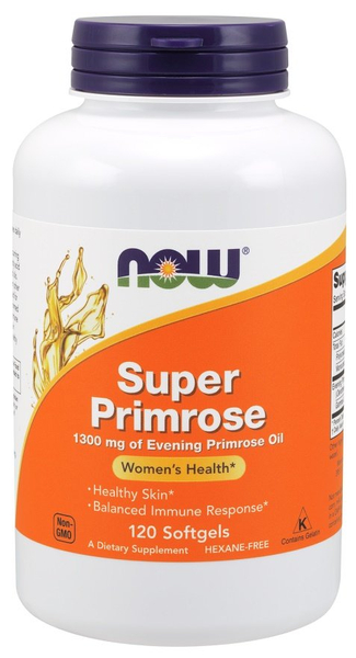 Now Foods Super Primrose 1300mg Evening Primrose Oil for Women's Health 120 Softgels