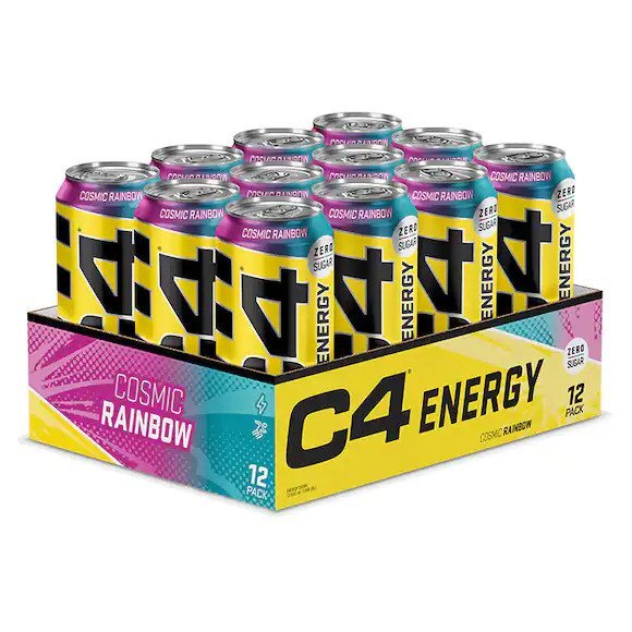 C4 Explosive Energy Drink, Cosmic Rainbow - 12 x 500 ml.