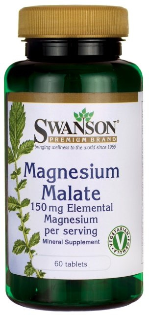 Swanson Magnesium Malate 150mg Elemental Magnesium Jabłczan Magnezu 60 Tabletek