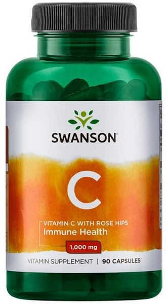 Swanson Vitamin C with Rose Hips Extract 1000mg 90 Capsules