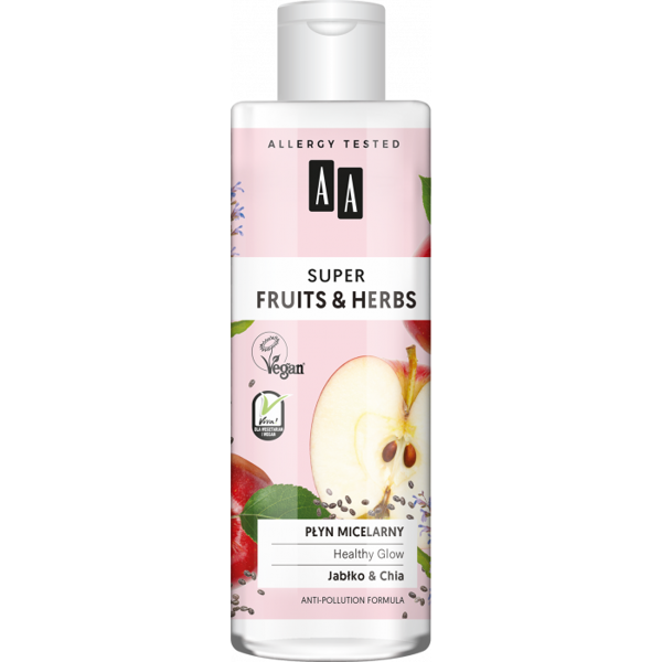 AA Super Fruits&Herbs Oczyszczający Płyn Micelarny Healthy Glow Jabłko i Chia 200ml