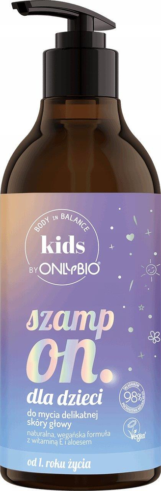 OnlyBio Kids Szampon do Mycia Delikatnej Skóry Głowy dla Dzieci od 1 Roku Życia 400ml