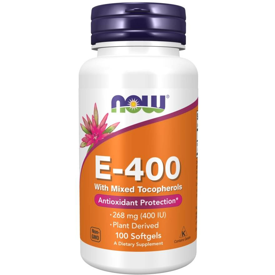 Now Foods Vitamin E-400 Natural Mixed Tocopherols Wspiera Odporność Organizmu 100 Kapsułek