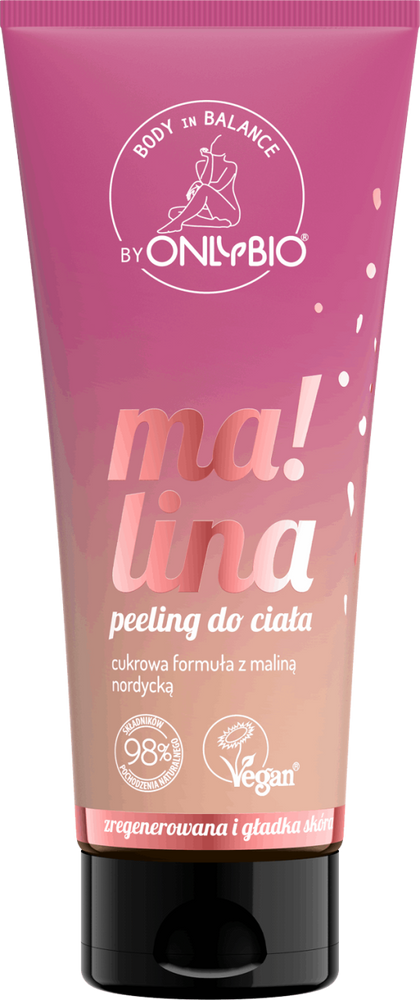 OnlyBio Cukrowy Peeling do Ciała z Maliną Nordycką 200ml