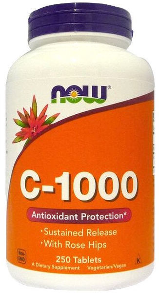 Now Foods Vitamin C-1000 with Rosehip Extended Absorption 250 Tablets