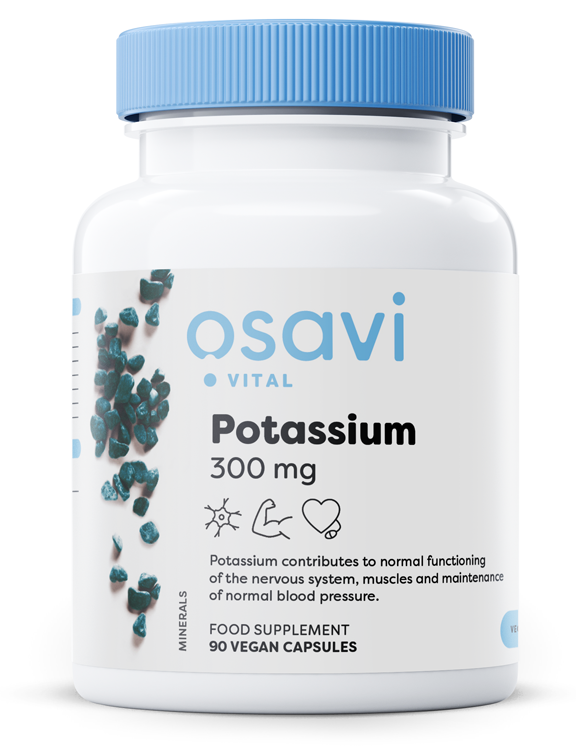 Osavi Potassium 300mg Potassium Citrate Supports Muscles and Bones Circulatory and Nervous Systems 90 Vegan Capsules